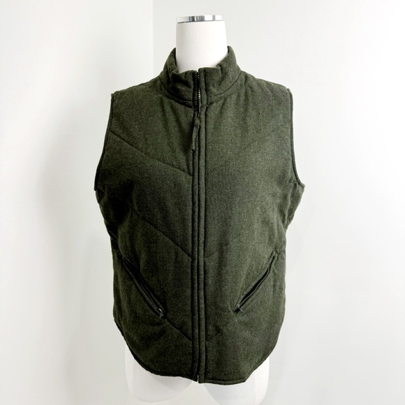 Vintage - Gap - Green Wool Zip Up Vest - Pockets - Women’s M/L - Picture 1 of 11